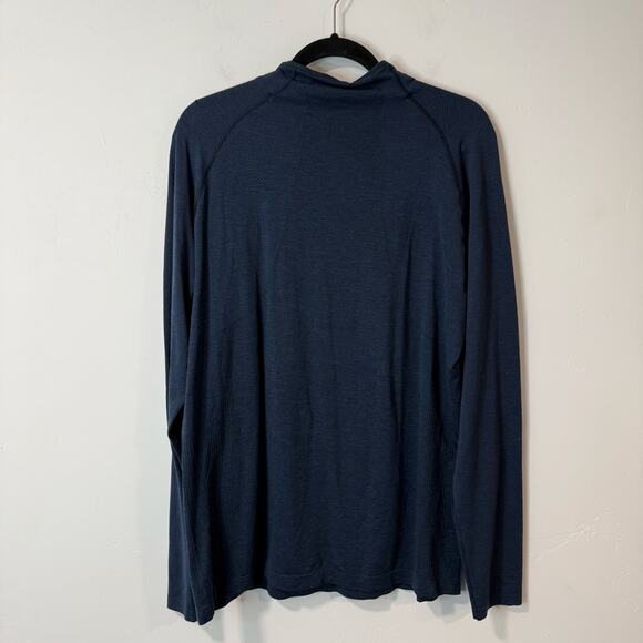 Lululemon Mens Metal Vent Tech Half Zip Navy Blue XL Running Stretch Active - Picture 2 of 7